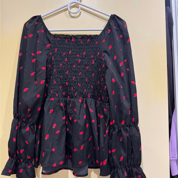 SHEIN Black Blouse with Red Accents - Picture 10 of 10